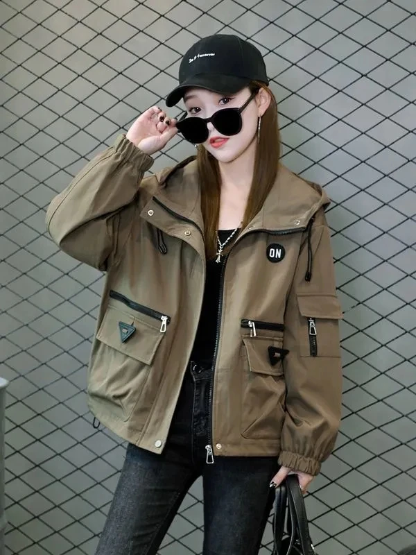 2024 New Casual Hooded Workwear Short Coats, Women's Clothing, Spring Autumn Short Jackets, Harajuku Streetwear Girls Tops 06
2024 New Casual Hooded Workwear Short Coats, Women's Clothing, Spring Autumn Short Jackets, Harajuku Streetwear Girls Tops 06