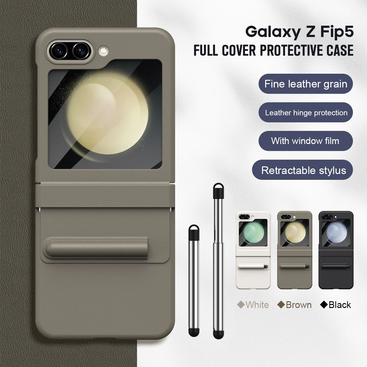 With S Pen Holder For Samsung Galaxy Z Flip 5 Case Leather Original Hinge Magnetic Shockproof Full Screen Protector Cover Flip 4
With S Pen Holder For Samsung Galaxy Z Flip 5 Case Leather Original Hinge Magnetic Shockproof Full Screen Protector Cover Flip 4