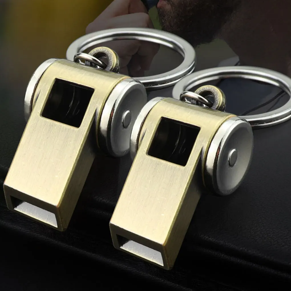 

Gold Sturdy Key Whistle With Metal Construction - Easy To Carry And Durable Lightweight Convenient Survival Whistle