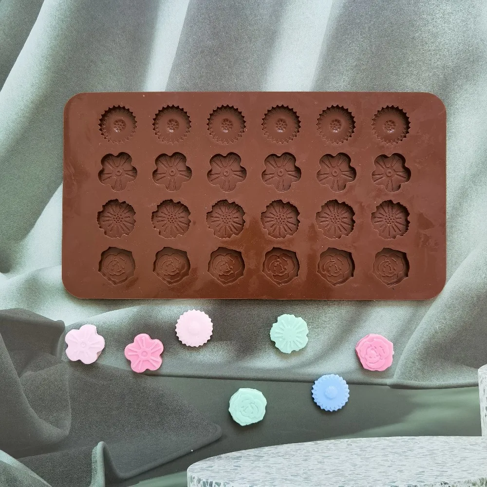 24 Cells Kinds Flowers Silicone Material Chocolate Mold Children's Food Supplement Tools DIY Candle Jelly Cake Mold Ice Tray
24 Cells Kinds Flowers Silicone Material Chocolate Mold Children's Food Supplement Tools DIY Candle Jelly Cake Mold Ice Tray