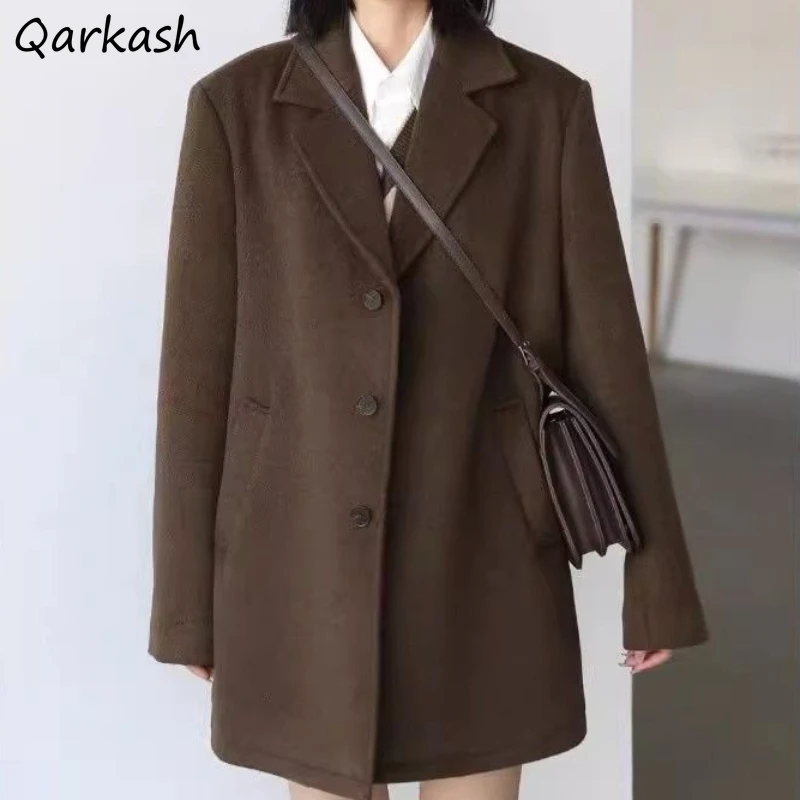 Blends Women Simple Korean New Trendy Pockets Solid All-match Female Casual Ins Street Vintage Chic Autumn Loose Outwear Student
Blends Women Simple Korean New Trendy Pockets Solid All-match Female Casual Ins Street Vintage Chic Autumn Loose Outwear Student
