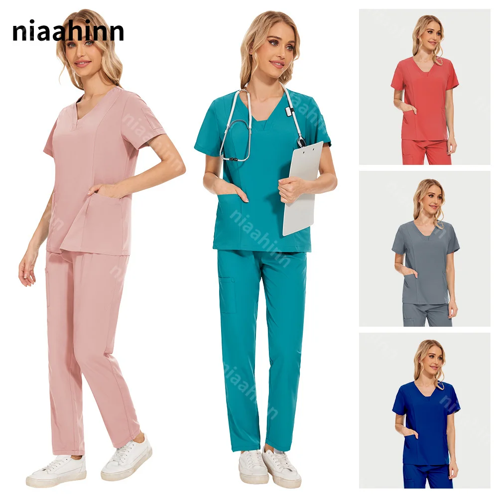 

Разноцветная рабочая одежда для лаборатории, медицинская форма, Женский скраб, наборы для больницы, рабочие хирургические костюмы, костюм для стоматологической хирургии