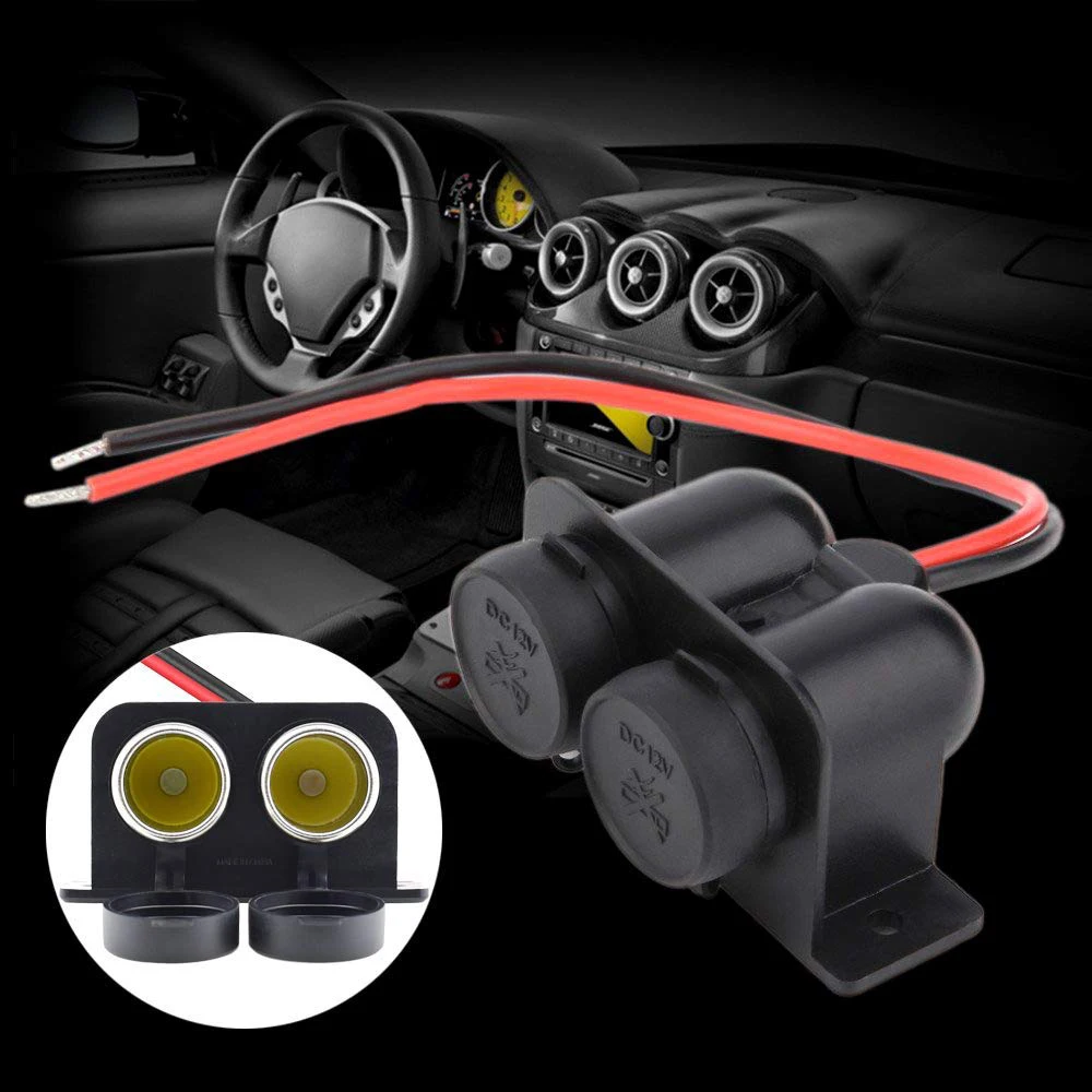 Cigarette Lighter Socket 12V Waterproof Dual Power Plug Outlet with Wire for Car Motorcycle Scooter Boat ATV Rv
Cigarette Lighter Socket 12V Waterproof Dual Power Plug Outlet with Wire for Car Motorcycle Scooter Boat ATV Rv