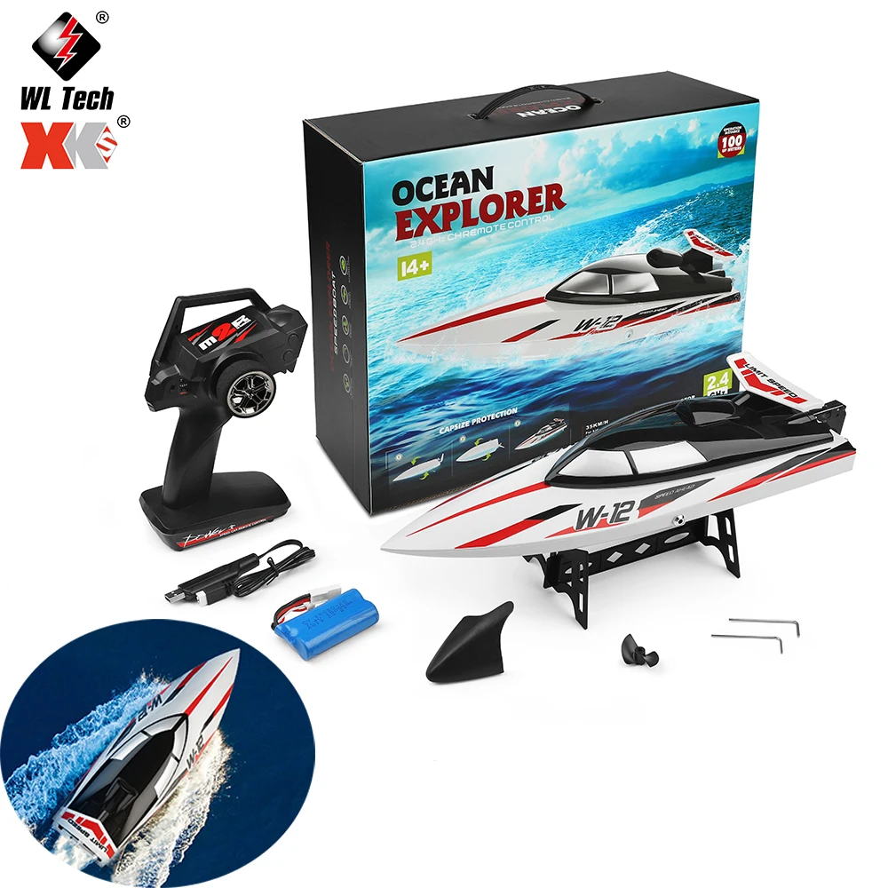 

WLtoys WL912-A RC Boat Waterproof upgrade 35km/H High SpeedBoat 2.4GHz RechargeablE Remote Control Ship Kids Toys Gift