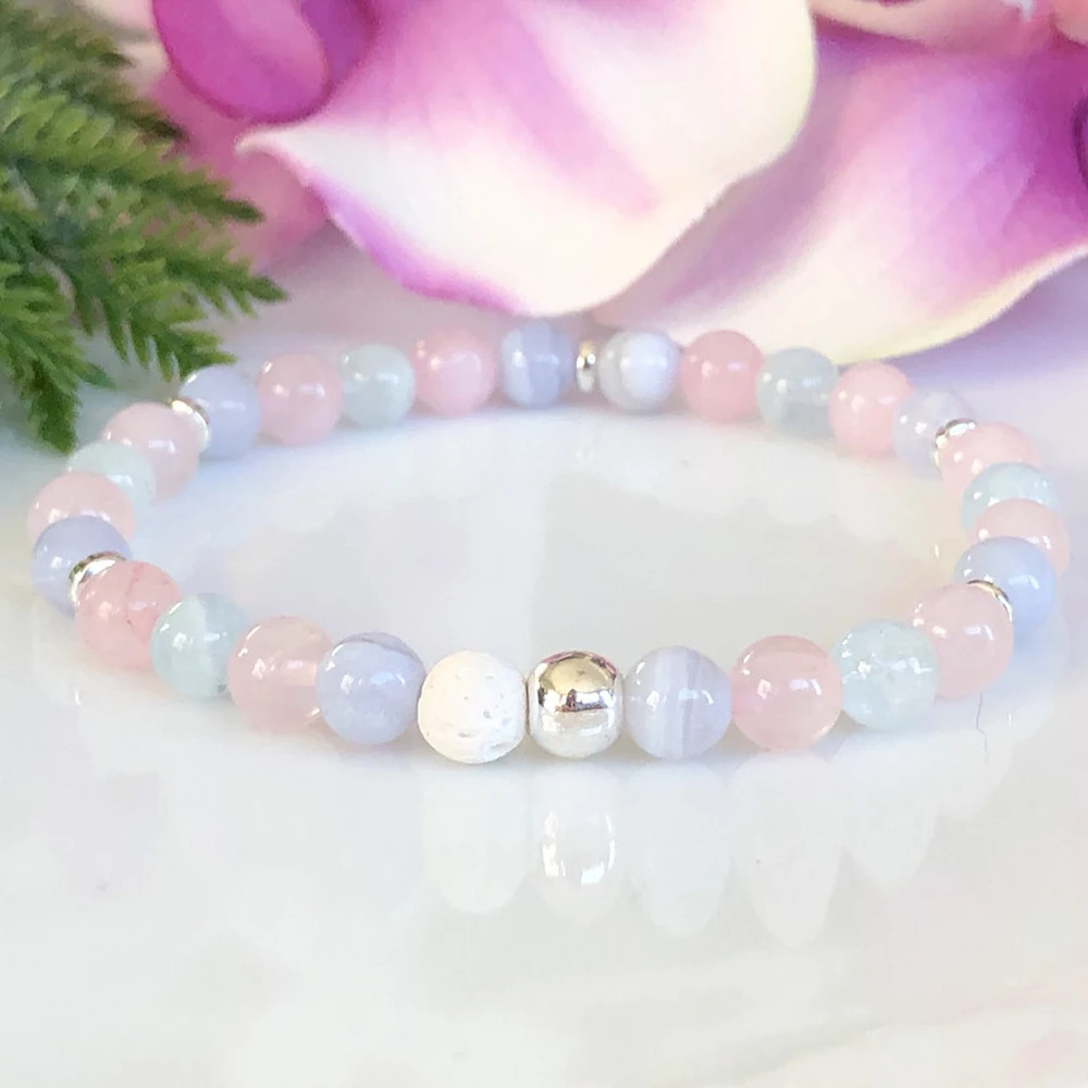 MG1504 6 mm AA Grade Blue Lace Agate Bracelet Natural Aquamarine Rose Quartz Bracelet Stress Relief Gift for Her
MG1504 6 mm AA Grade Blue Lace Agate Bracelet Natural Aquamarine Rose Quartz Bracelet Stress Relief Gift for Her