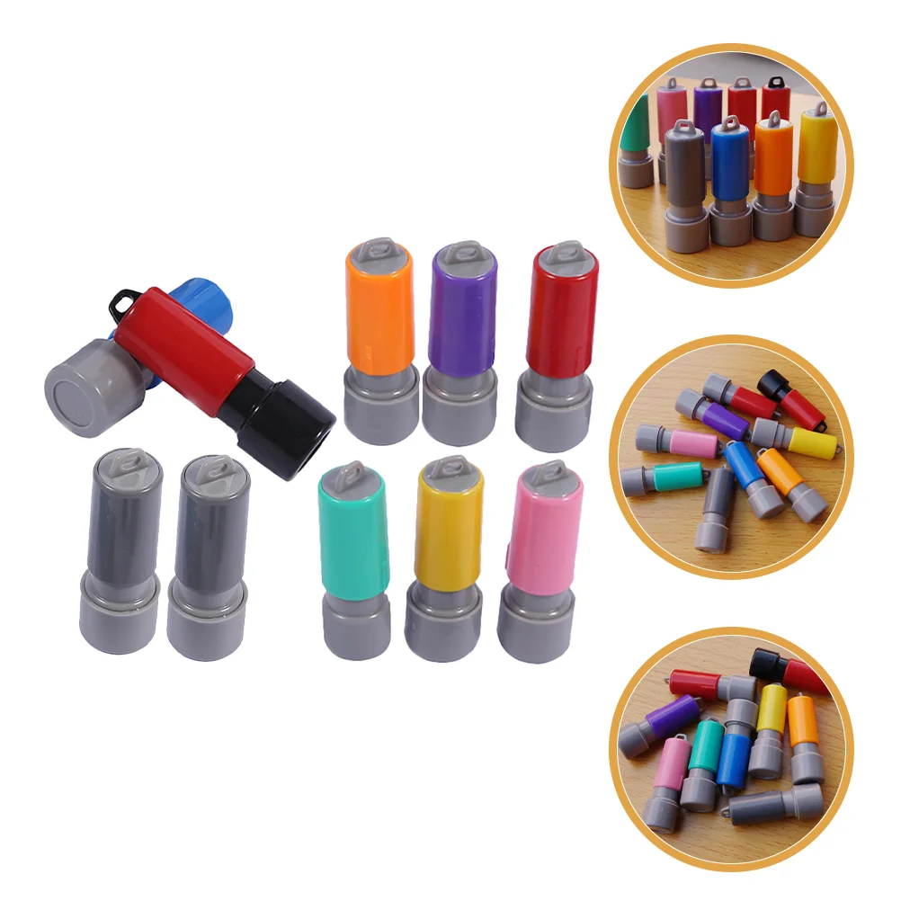 

10 Pcs Seal Case Blank Seals Small Stamps Ink Making Tool Engraved Mini Round Self Holiday Print Pad DIY Supply