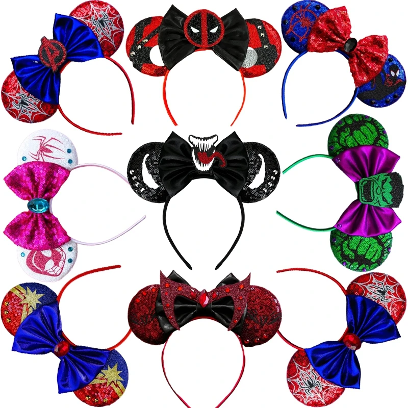 Disney Marvel Ears Super Heroes Headbands Women Spider-Man Hairband Sequins Bow Hair Accessories Girl The Avengers Headwear Kids
Disney Marvel Ears Super Heroes Headbands Women Spider-Man Hairband Sequins Bow Hair Accessories Girl The Avengers Headwear Kids