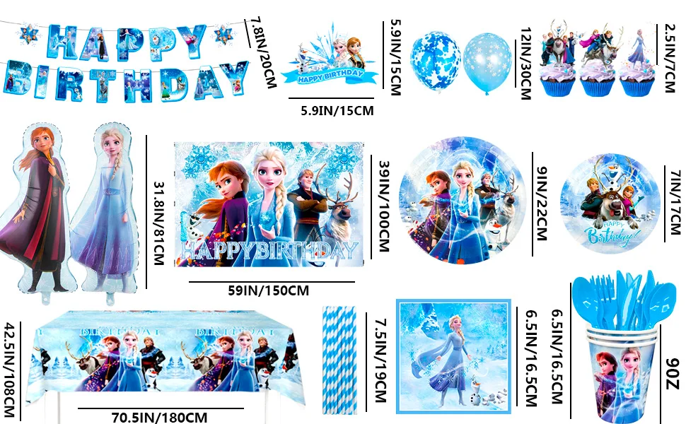 Disney Frozen Party Supplies,172pcs Frozen Party Decorations&Tableware-Banner Balloons Plates etc Frozen Birthday Party Supplies Disney Frozen Party Supplies,172pcs Frozen Party Decorations&Tableware-Banner Balloons Plates etc Frozen Birthday Party Supplies