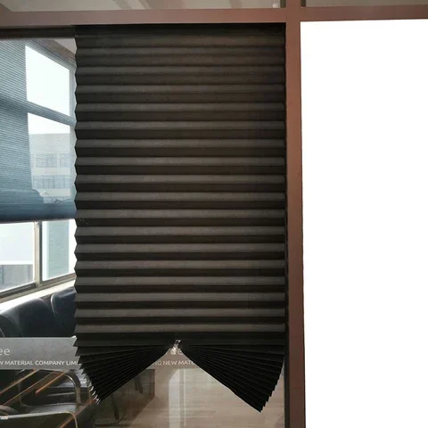 

Pleated Blinds Curtain Folding Pleated Blinds Self-Adhesive Window Curtains Half Blackout Drepe for Bathroom Balcony Shades