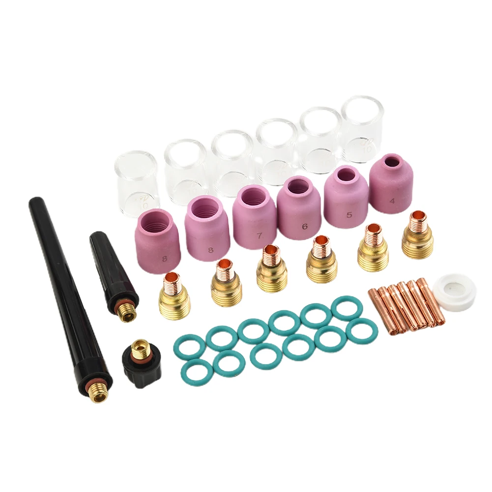 40pcs TIG Welding Torch Glass Cup Kit for WP92025 Chuck Included Suitable for 20 Series Water Cooled Welding Torches
40pcs TIG Welding Torch Glass Cup Kit for WP92025 Chuck Included Suitable for 20 Series Water Cooled Welding Torches