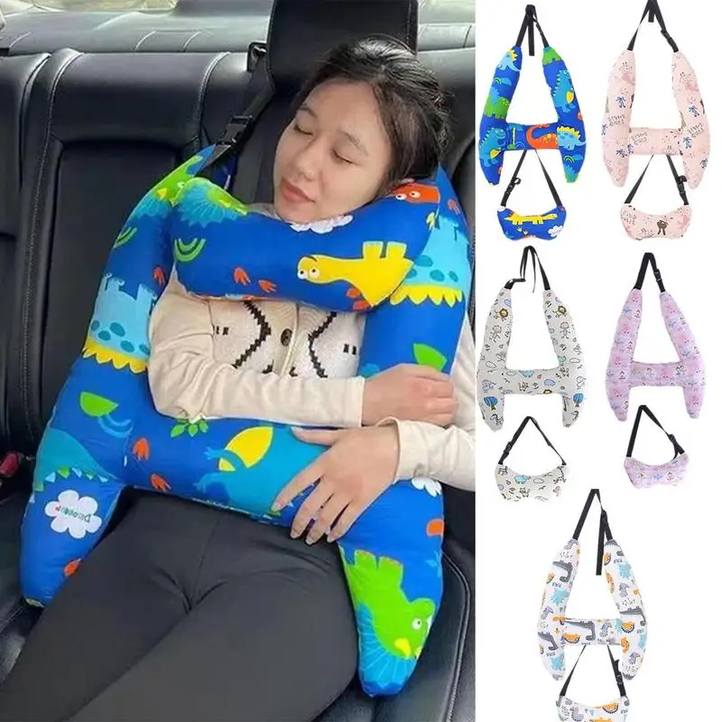 

Детская дорожная подушка в форме буквы H с милым мультяшным рисунком для поддержки головы и шеи, подушка для взрослых, для автомобиля, для сна, для поддержки головы, аксессуары для детей