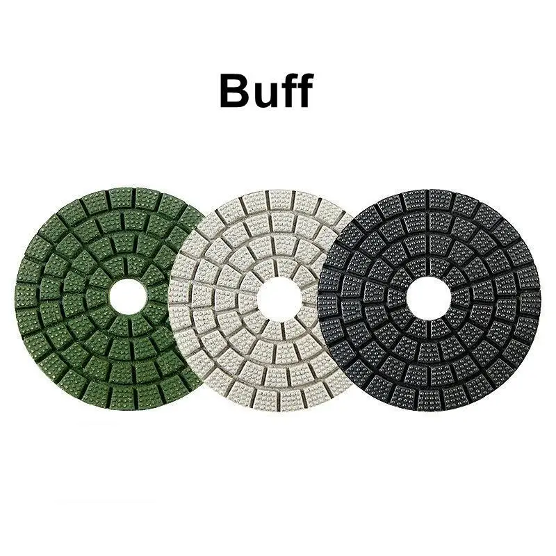 

3PCS 3 Inch 80mm Black/White/Green Buff Pad Diamond Wet Polishing Pads For Granite Stone Concrete Marble Polishing and Grinding