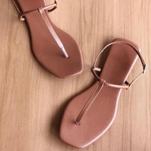 A397ZXWNEW Women`s Summer Casual Beach Shoes Sandals Lady T-strap Thong Flip Flops Mujer Slippers Plus Size