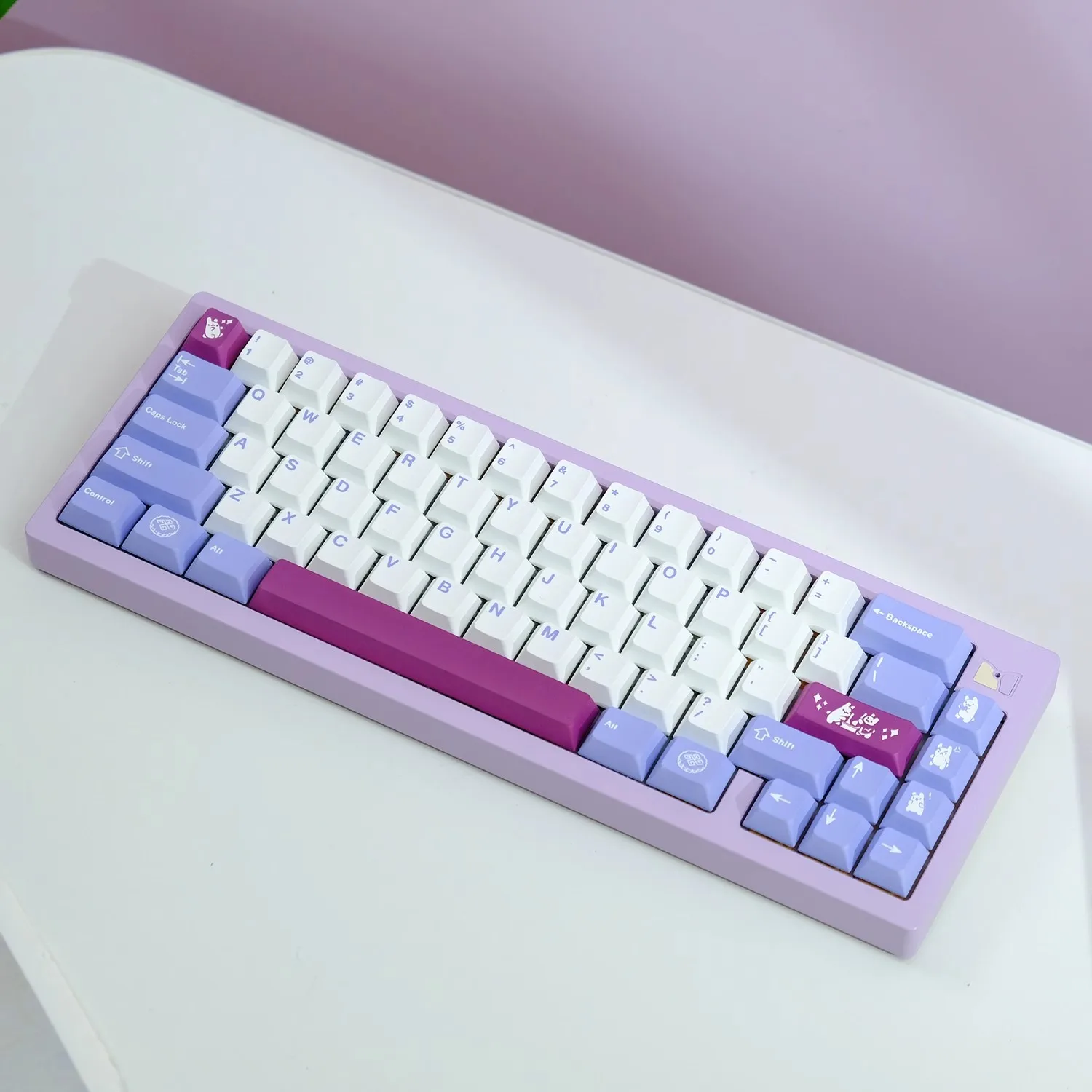 

PBT Color Keycaps 129 Keys Cute rabbit MOA Profile Five-sided sublimation Keycap For Gaming Mechanical Keyboard Keycap MX Switch