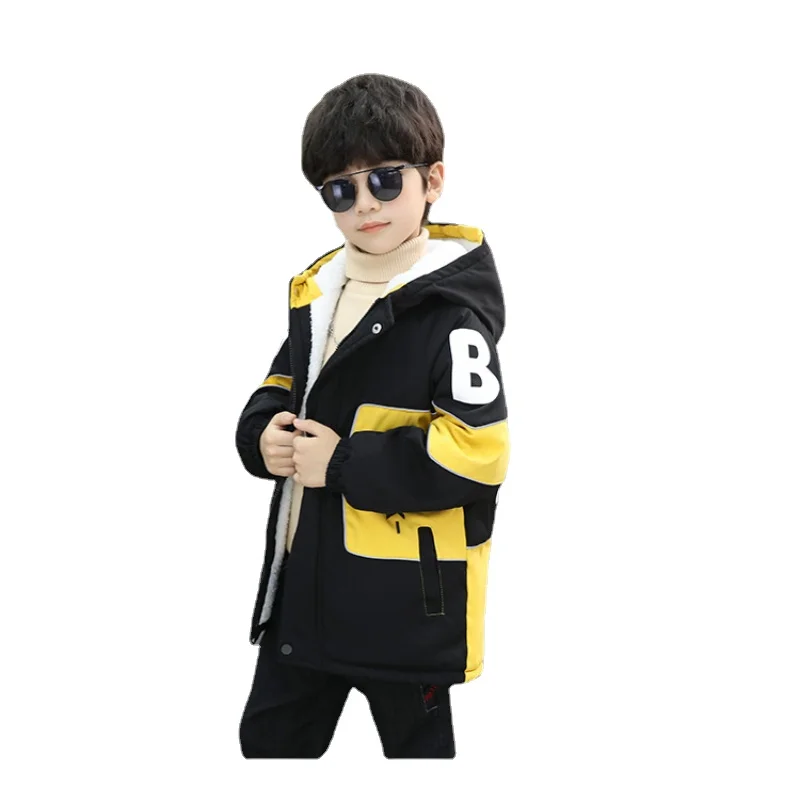 Kid Winter Plush Cotton Coats for Boys Medium Long Fashion New Jackets Teens Casual Hooded Parka Thickened Warm Outerwear 4-14 Y
Kid Winter Plush Cotton Coats for Boys Medium Long Fashion New Jackets Teens Casual Hooded Parka Thickened Warm Outerwear 4-14 Y