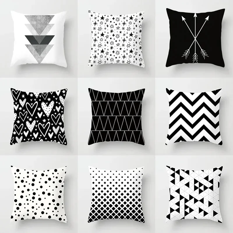 45x45cm Black White Geometric Striped Polyester Cushion Cover Throw Pillow Car Home Decoration Sofa Bed Decorative Pillowcase
45x45cm Black White Geometric Striped Polyester Cushion Cover Throw Pillow Car Home Decoration Sofa Bed Decorative Pillowcase