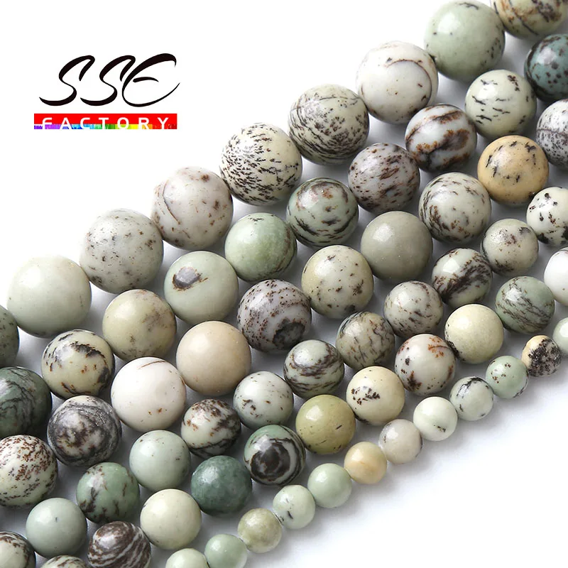 

6 8 10 12mm Natural Guest-Greeting Pine Turquoise Beads Round Energy Healing Power Stone Beads For Jewelry Making DIY Bracelets