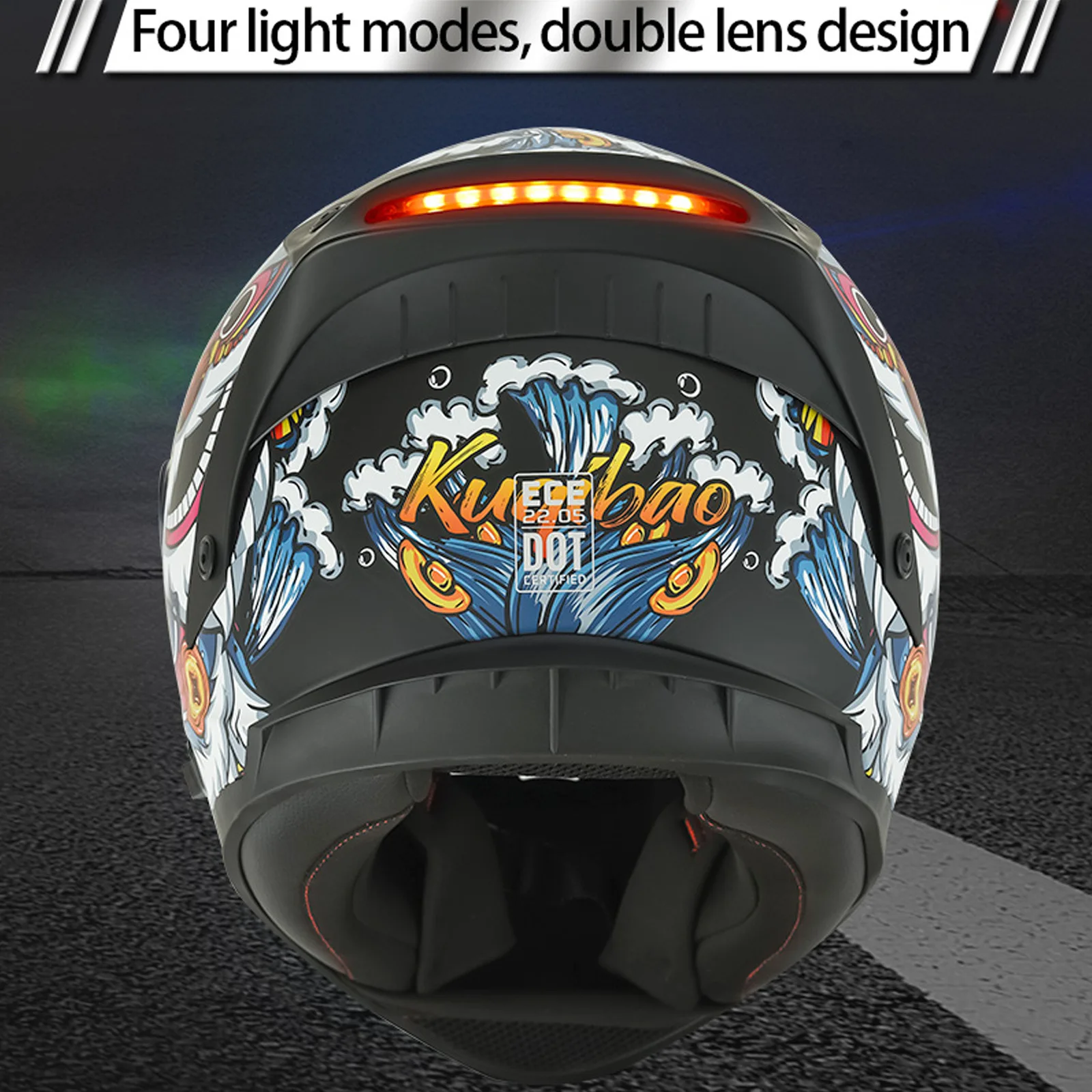 Kuqibao Motorcycle Helmet Full Helmet Personalized Antifog with Light 3C Certification DOT/ECE Certification motocross helmet
Kuqibao Motorcycle Helmet Full Helmet Personalized Antifog with Light 3C Certification DOT/ECE Certification motocross helmet