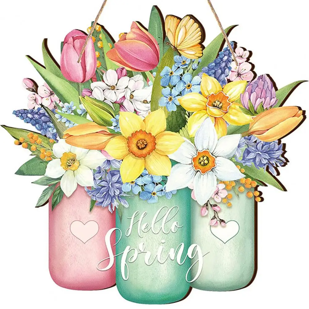 Spring Flower Door Sign Burr-free Lanyard Design Colorful Door Hello Welcome Wooden Spring Hanging Sign Decorations Home Decor
Spring Flower Door Sign Burr-free Lanyard Design Colorful Door Hello Welcome Wooden Spring Hanging Sign Decorations Home Decor