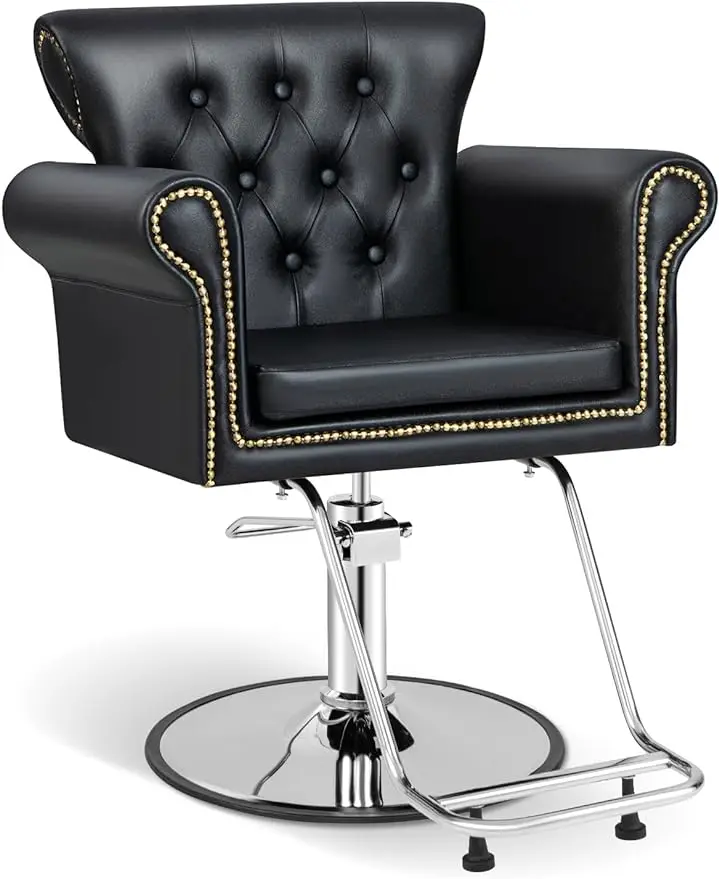 

GOFLAME Salon Chair, Adjustable Swivel Barber Chair with Heavy Duty Hydraulic Pump, Spa Beauty Equipment, Button Tufted Hair