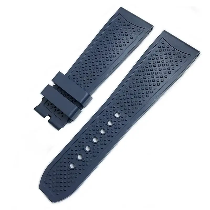 

PCAVO 23.5mm Rubber Watchbands For CALIBRE DE CARTIER TANK SOLO SANTOS DE Waterproof Silicone Watch Strap