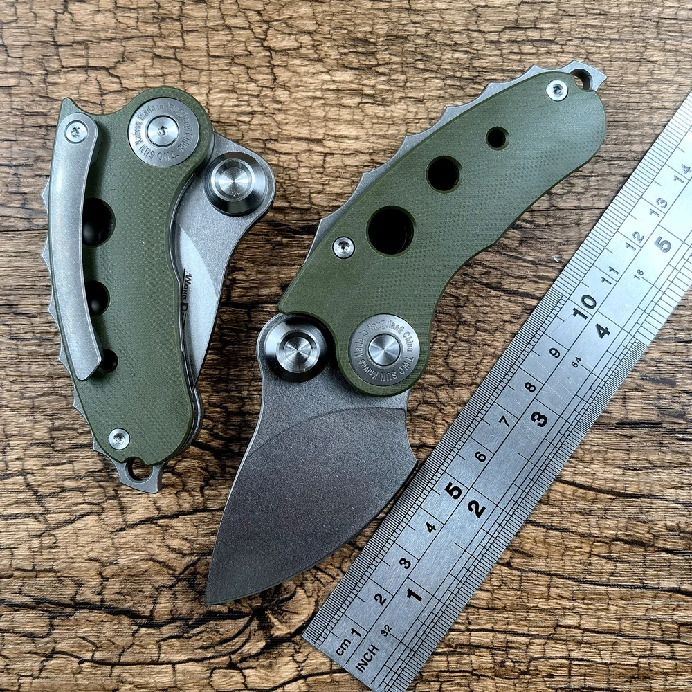 

TWOSUN TS417 Folding Knife D2 Stonewash Blade Ti and G10 Handle Outdoor Camping Hunting Pocket EDC Tool