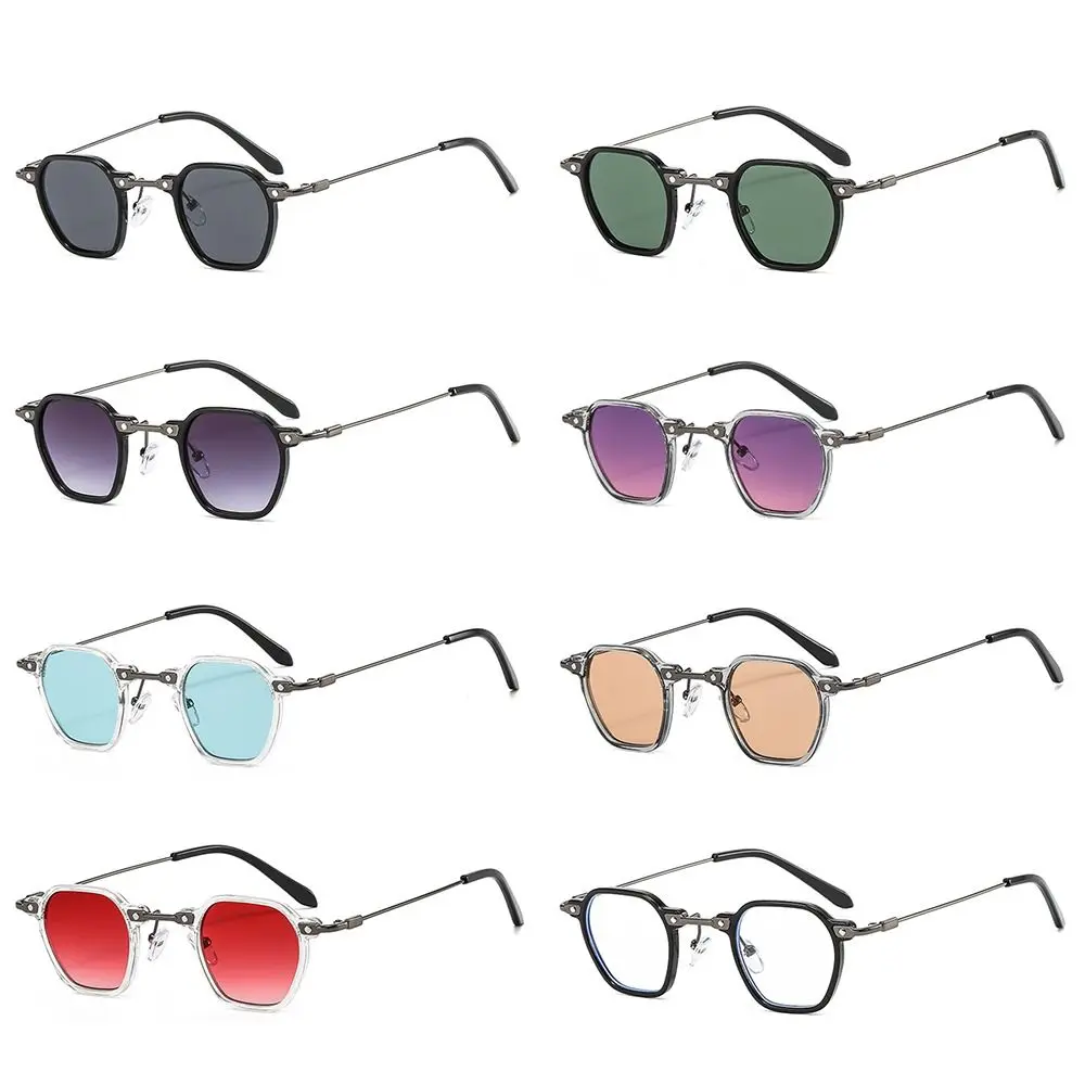 

Small Punk Sunglasses Vintage Polygon Frame Avant Garde Hip Hop Shades Ocean Color Sun Glasses for Women & Men