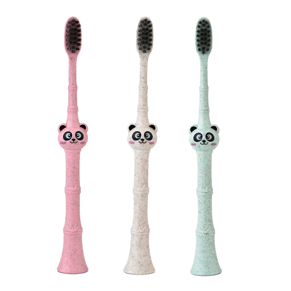 

3pcs Children's Cartoon Toothbrush Eco-friendly Wheat Fiber Toothbrush With Joints(Random Color)