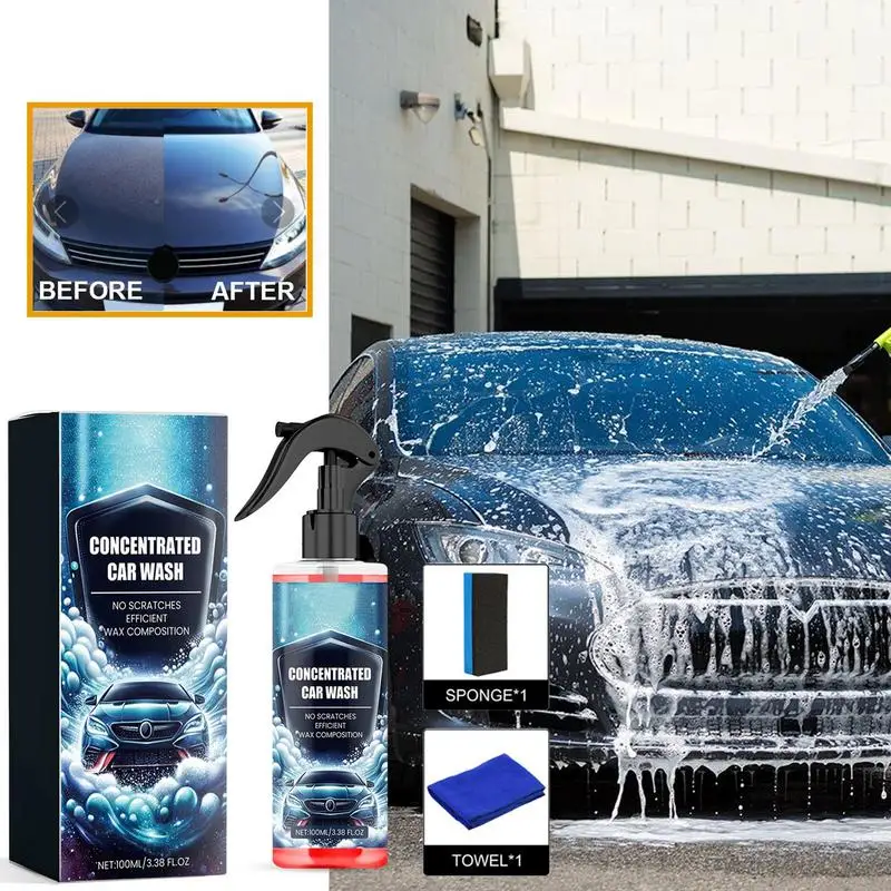 

Car Exterior Cleaner Car Detailing Cleaning Fluid Car Cleaning Supplies Car Wash Polish Protectant with Sponge Cloth Car Paint