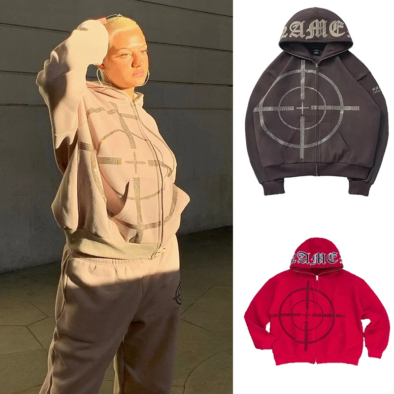 Oversized Full Zip Up Over Face Diamond Rhinestone Y2k Hoodies Men Unisex Casual Grunge Autumn Winter Clothes Cotton Long Sleeve
Oversized Full Zip Up Over Face Diamond Rhinestone Y2k Hoodies Men Unisex Casual Grunge Autumn Winter Clothes Cotton Long Sleeve