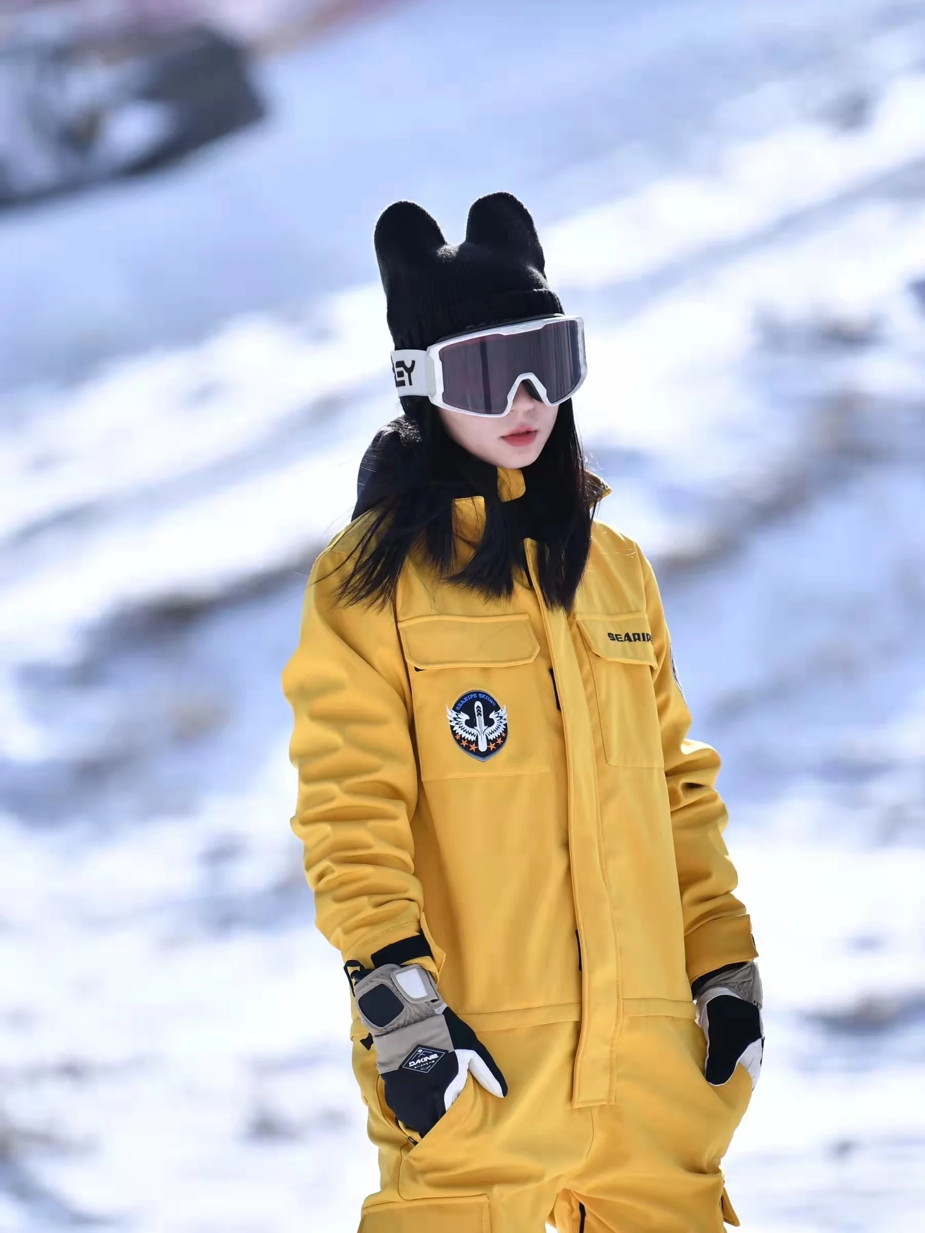 Unisex Hooded Skiing Snowboard Jumpsuit