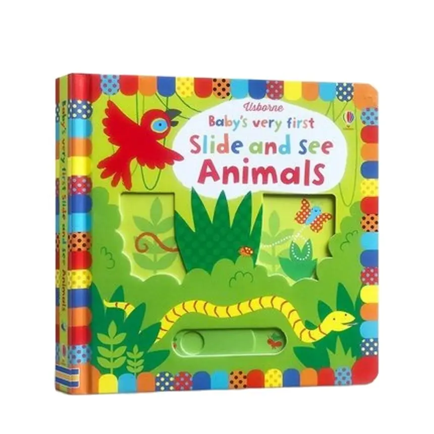 

Britain English 3D Usborne Baby's very first slide and see animals flip hole picture board book kids early education book toy