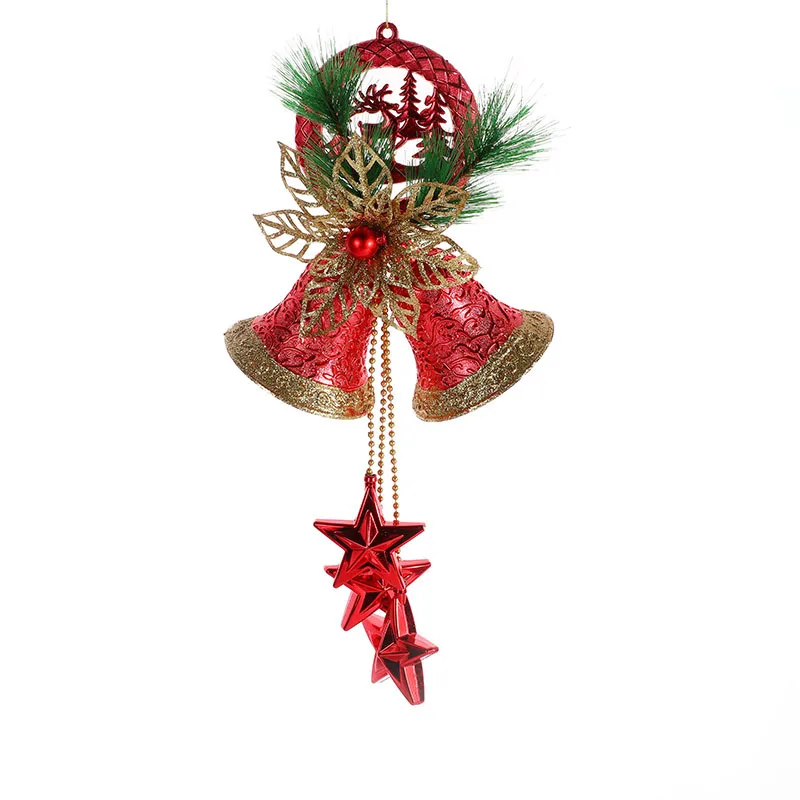 

Merry Christmas Decorations Xmas DIY Bell Pendant Hang Decoration Wreath Christmas Pentagram Garland Happy New Year Ornaments