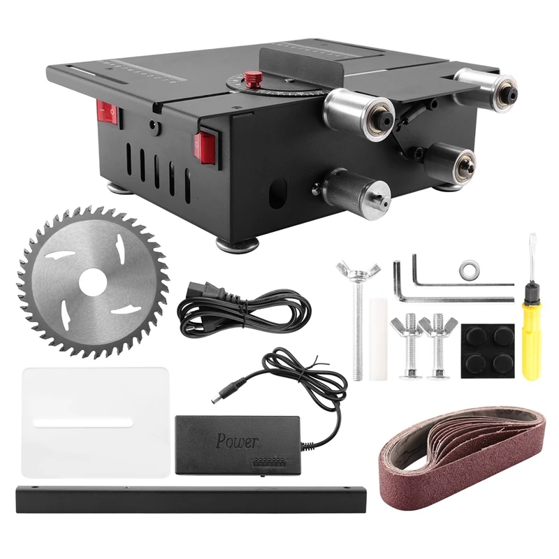 

Mini Table Saw Small Bench Saw 2 In 1 Machine Kit Variable Speed Circular Bench Saw 30Mm Depth DIY Benchtop EU Plug