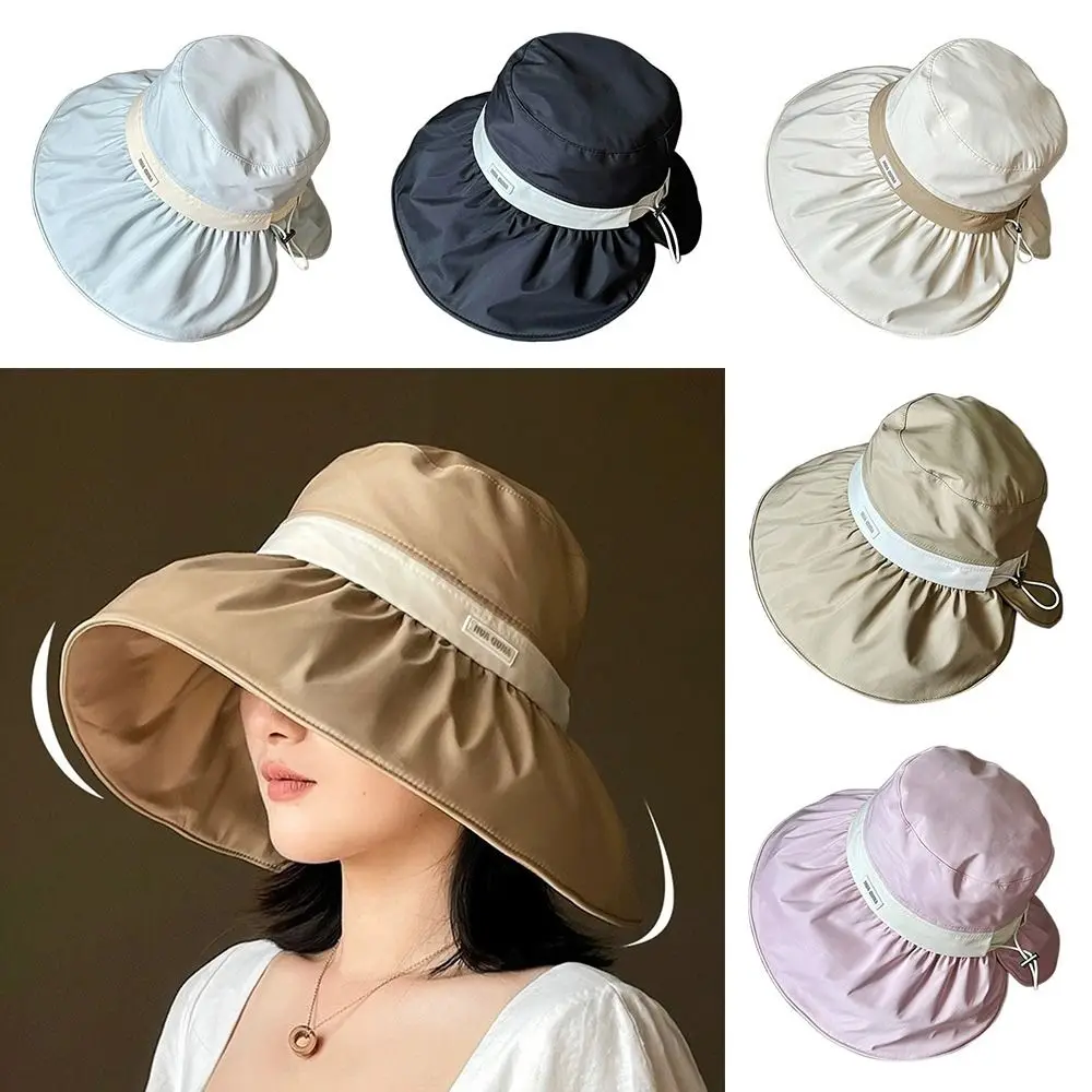 

Sun Protection Fisherman Hats New Adjustable Wide Brim Bucket Cap Breathable Sun Hat Women