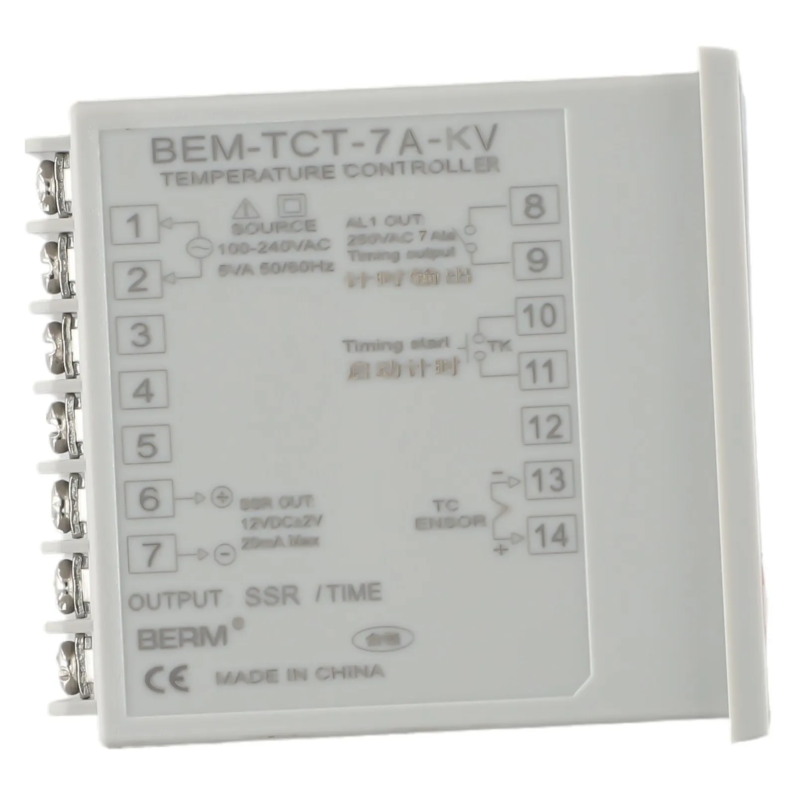 Temperature Controller TCT7A Thermostat Hot Press Machine Instrument Digital Display SSR Output Multi Function
Temperature Controller TCT7A Thermostat Hot Press Machine Instrument Digital Display SSR Output Multi Function