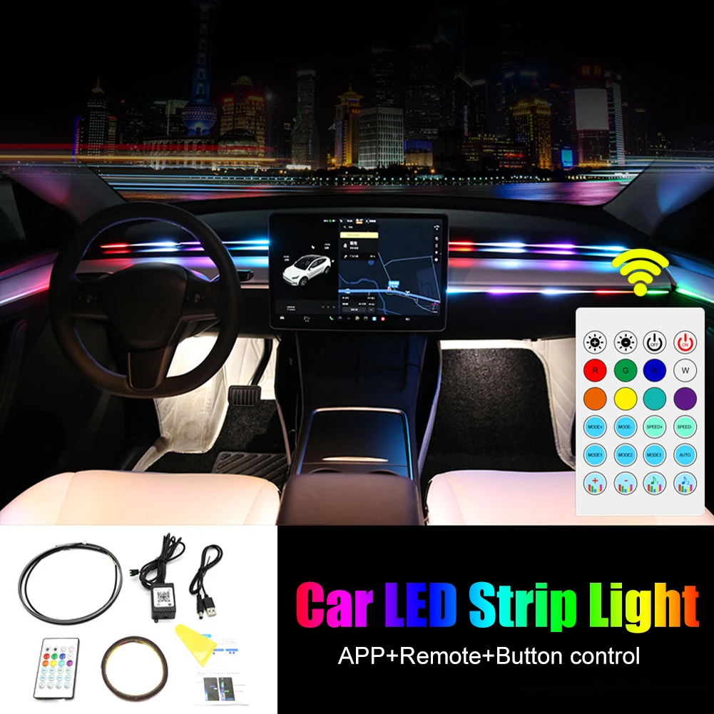 Car Interior Light 64 Colors Optical Auto LED Neon Light Flexible Atmosphere Strip Lamp APP Remote Control Music Sync Rope Light
Car Interior Light 64 Colors Optical Auto LED Neon Light Flexible Atmosphere Strip Lamp APP Remote Control Music Sync Rope Light