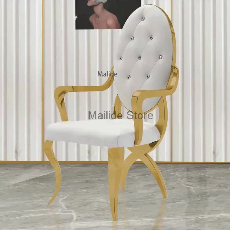 Stainless Steel Dining Chairs Modern Household Furniture Simple Backrest Armchair for Kitchen Creative Casual Dining Room Chair
Stainless Steel Dining Chairs Modern Household Furniture Simple Backrest Armchair for Kitchen Creative Casual Dining Room Chair