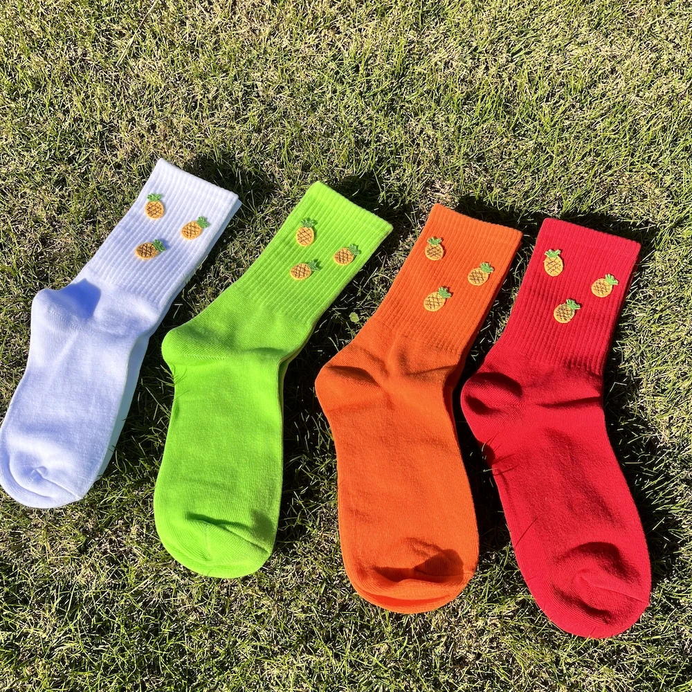Cute Cartoon Pineapple Decoration Design Woman Socks School Girl Hip Hop Cute Fashion In Tube Cotton Socks
Cute Cartoon Pineapple Decoration Design Woman Socks School Girl Hip Hop Cute Fashion In Tube Cotton Socks