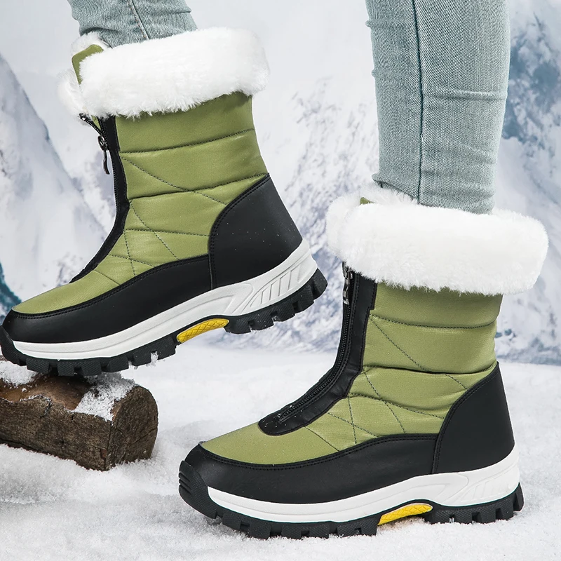

Women's Snow Boots Waterproof Non-Slip Comfortable Winter Warm Plush Lining Outdoor Ski Ankle Boots