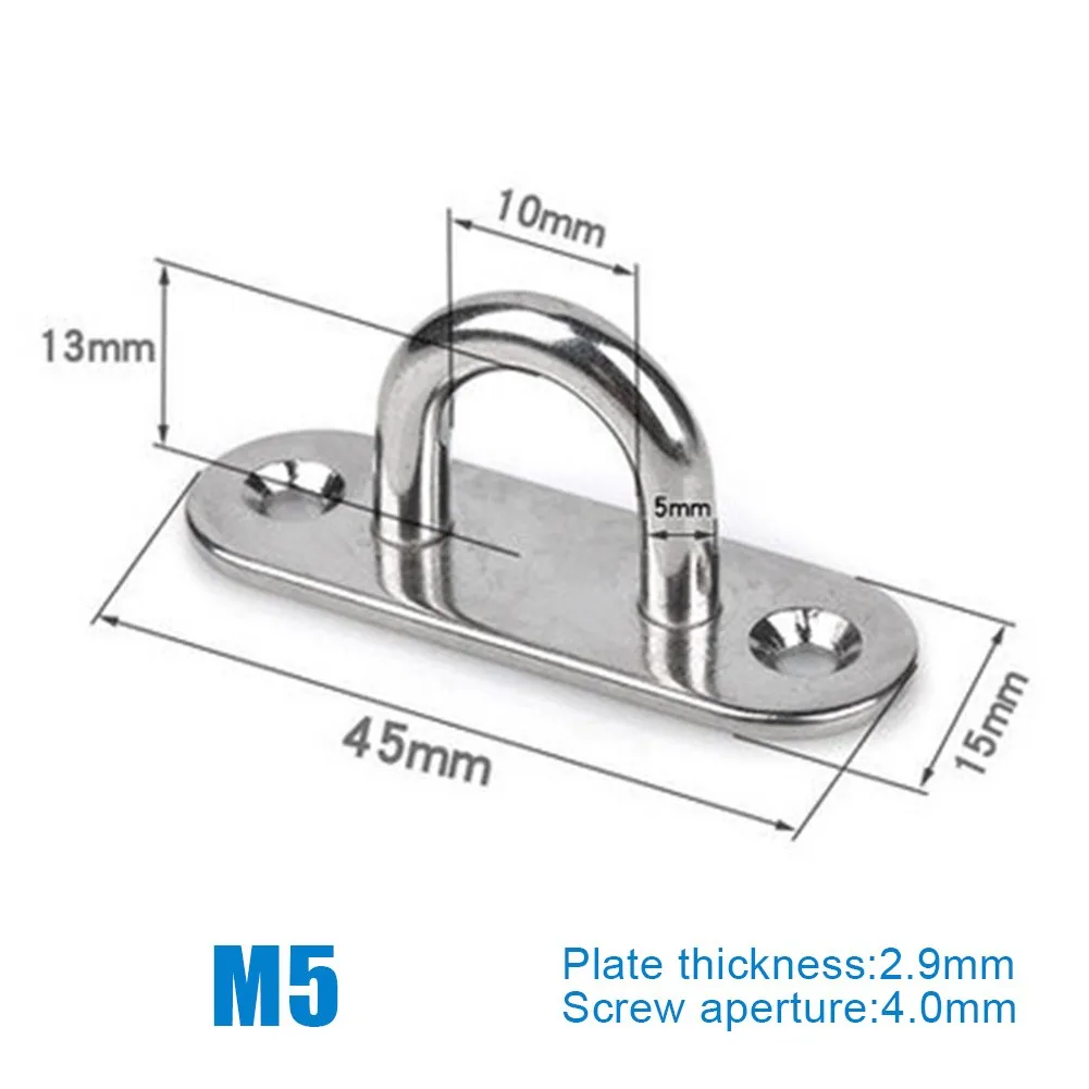 2PCs M5/M6/M8 Oblong Pad Eye Plate Staple Hook&Loop Boat Shade Sail Mounting Fastening Set 304 Marine Grade Stainless Steel
2PCs M5/M6/M8 Oblong Pad Eye Plate Staple Hook&Loop Boat Shade Sail Mounting Fastening Set 304 Marine Grade Stainless Steel