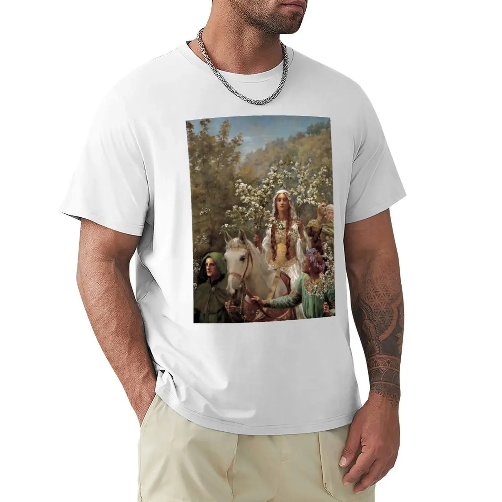 

Queen Guinevere's Maying - John Collier T-shirt blanks oversizeds funny t shirts for men