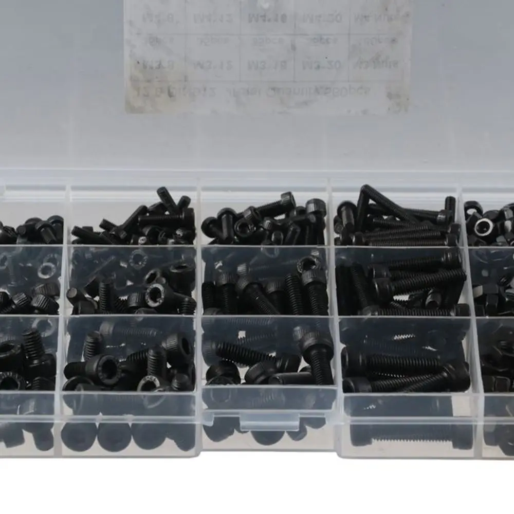 560 PCS Metric Socket Cap Screws Hex Screws 15 Size M3 M4 M5 Screws Nuts Black Alloy Steel Nuts Assortment Kit Repairmen
560 PCS Metric Socket Cap Screws Hex Screws 15 Size M3 M4 M5 Screws Nuts Black Alloy Steel Nuts Assortment Kit Repairmen