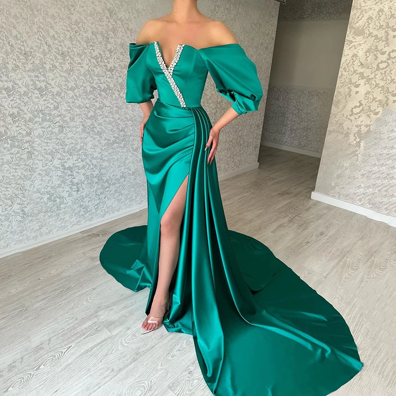 Eightree Formal Mermaid Wedding Dresses Off The Shoulder Half Sleeve Satin Bridal Dress Sexy Evening Wedding Gowns Custom Size
Eightree Formal Mermaid Wedding Dresses Off The Shoulder Half Sleeve Satin Bridal Dress Sexy Evening Wedding Gowns Custom Size
