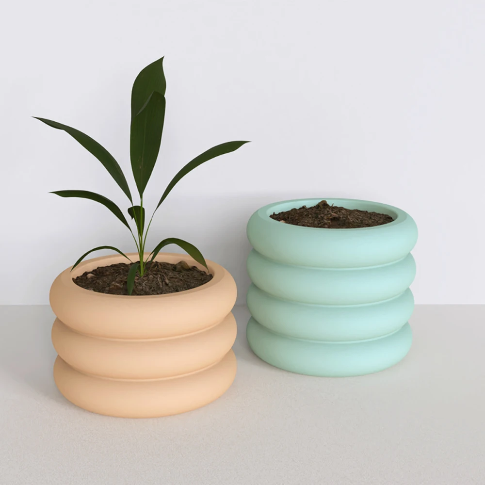 

Concrete Flowerpot Silicone Mold European style Simple Plant Pot molds Cement gardening Tools making concrete pot mold