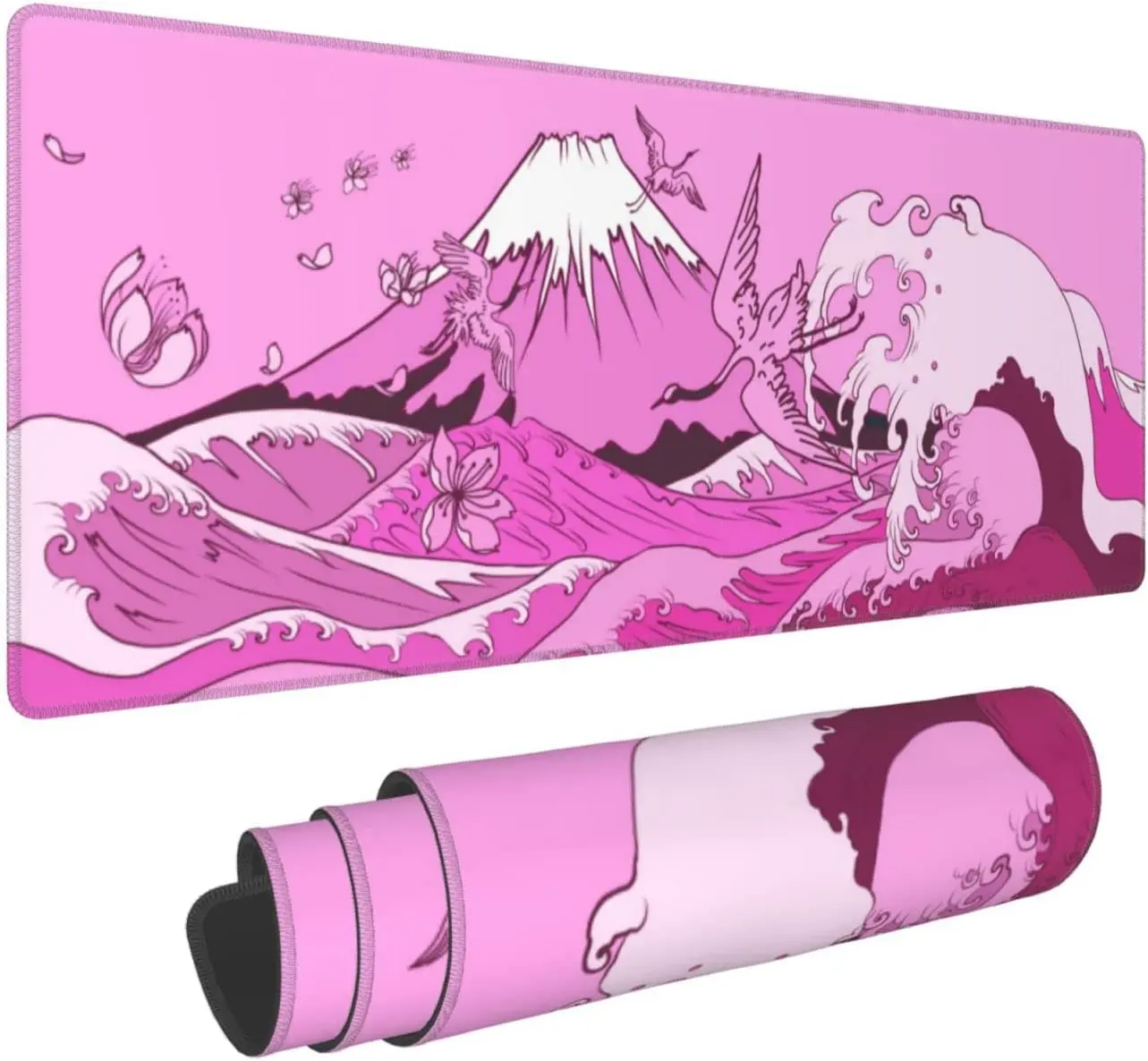Japanese Wave Pink Cherry Blossom Pad XL Large Non Slip Rubber Mousepad Stitched Edges Desk Pad Long Extended Pad 31.5X11.8 In
Japanese Wave Pink Cherry Blossom Pad XL Large Non Slip Rubber Mousepad Stitched Edges Desk Pad Long Extended Pad 31.5X11.8 In