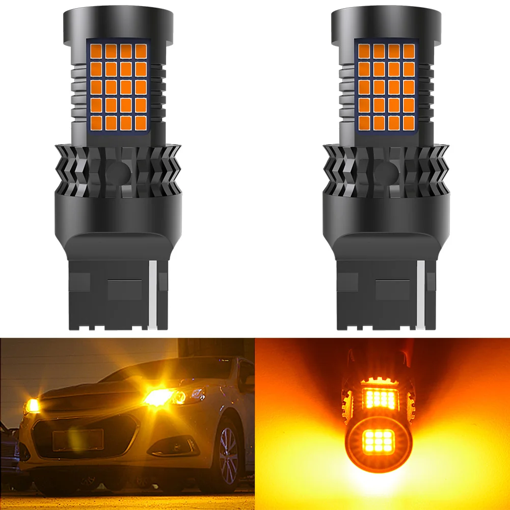 

2Pcs T20 7440 WY21W W21W 7440NA LED Canbus Amber Bulbs Error Free Car Brake Light Turn Signal Lamp For 2006-2011 Acura CSX