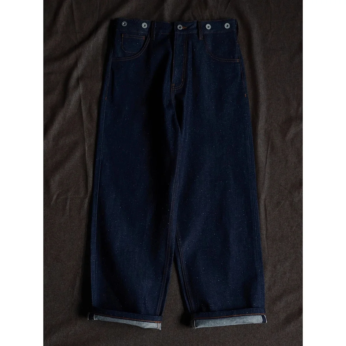 

Second Order "Snowy" Neppy Buckle Back Jeans 14oz Selvedge Denim Pants Loose Fit