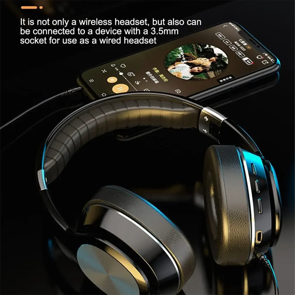 HiFi Foldable Wireless Bluetooth Headphon 5.0 for Pc Support TF Card/FM Radio Stereo Headset with Microphone Deep Bass HiFi Foldable Wireless Bluetooth Headphon 5.0 for Pc Support TF Card/FM Radio Stereo Headset with Microphone Deep Bass
