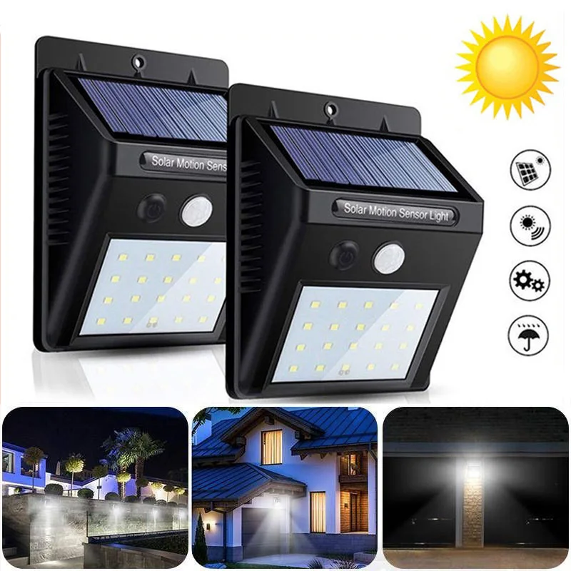 

LED Solar Motion Sensor Wall Light 1/2/4PCS Outdoor Solar Powered Lights For Yard Garden Fence Garage Waterproof Street Lamp